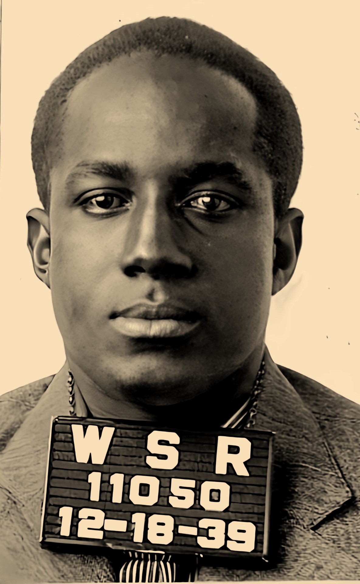 Vintage mugshot of Earl Woodson, inmate at the Washington State Penitentiary